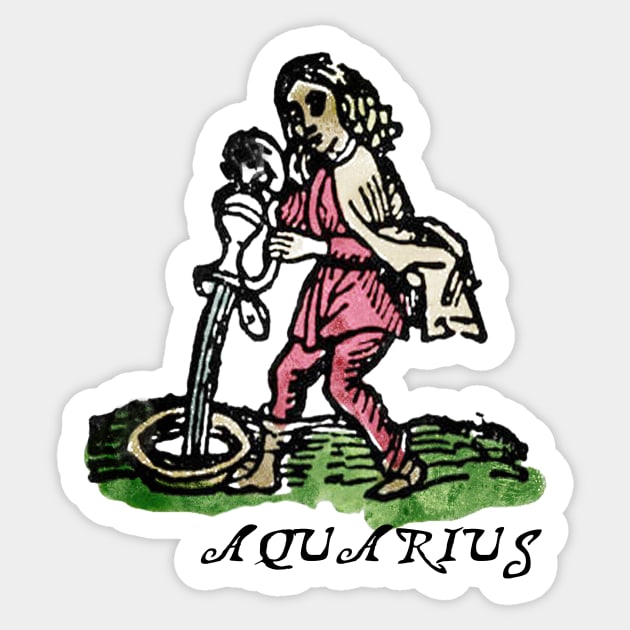 Aquarius - Medieval Astrology: Sticker by The Blue Box